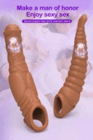 Vibrator für Männer Penis Vergrößerung Hülse Verzögerung Ejakulation Cock Ring Wiederverwendbare Comdom Penis Extender Erwachsene Sex Spielzeug Für Männer 3