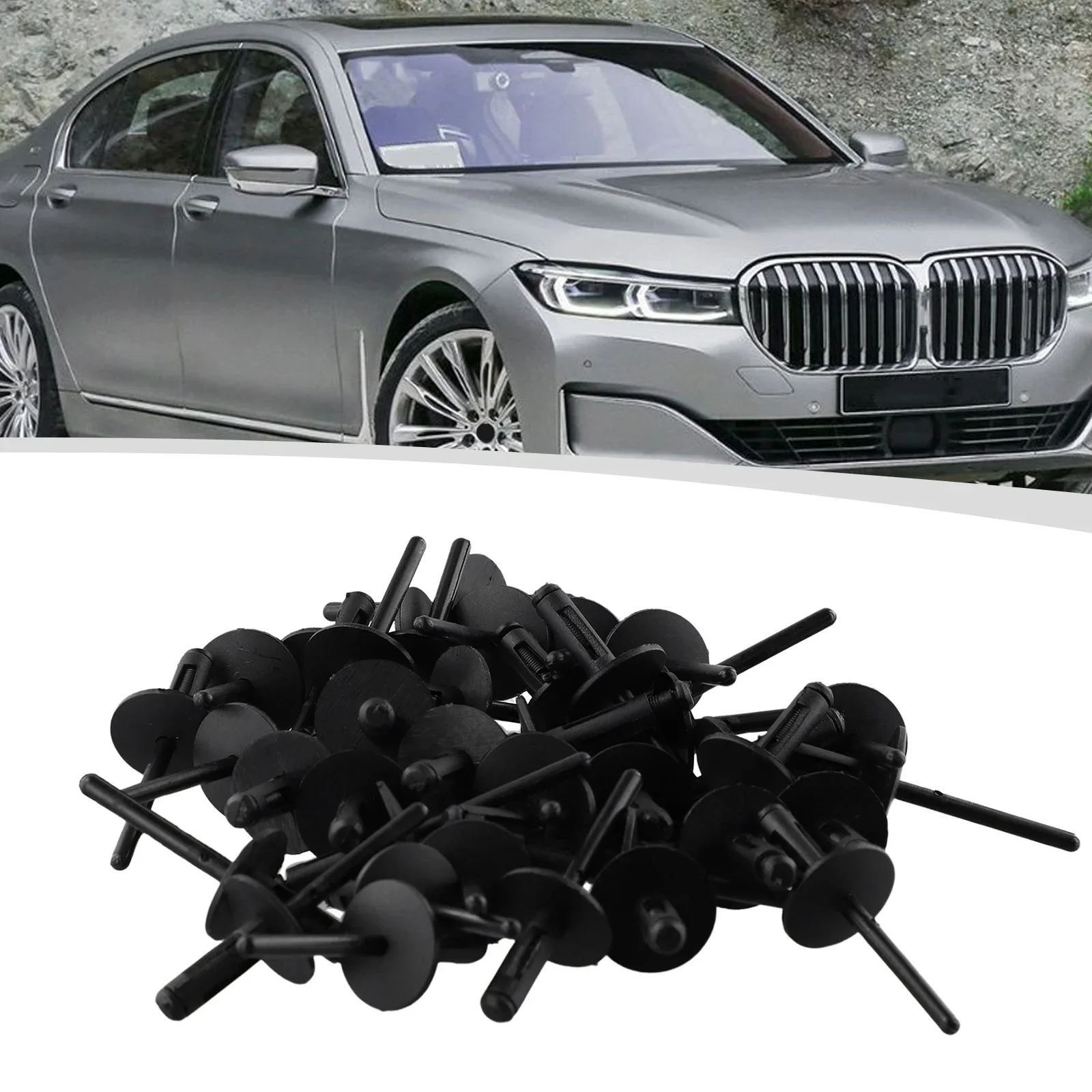 50Pcs Metal U-Type Clips For Car Bumper Fender Trim Panel Fastener Leaf Board Auto Motorcycles Trucks Fastener Grommet Clips I3371007014