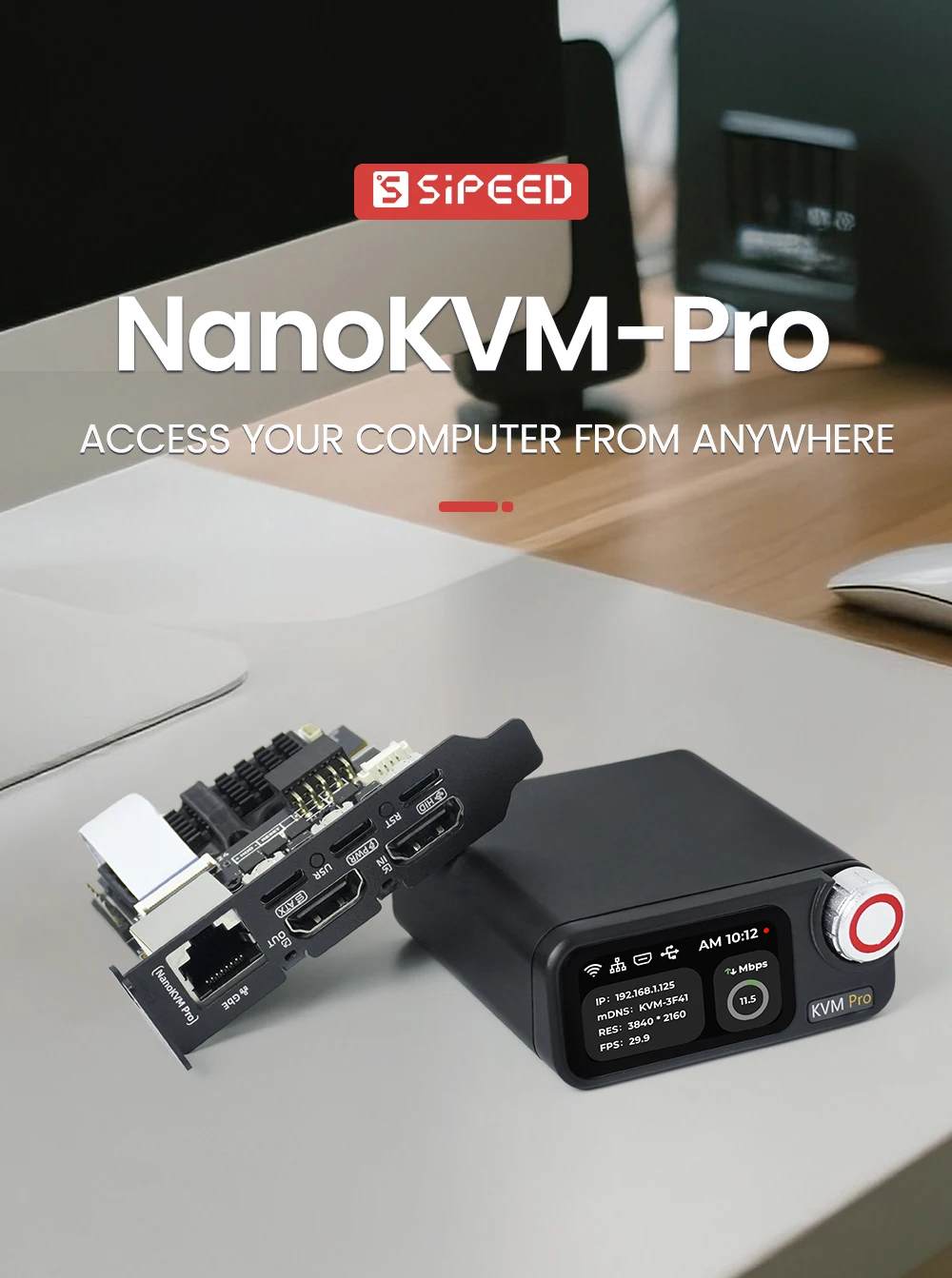 Sipeed NanoKVM-Pro: 4K IP-KVM over GbE/WiFi6/PoE for Server/NAS Remote Managemen