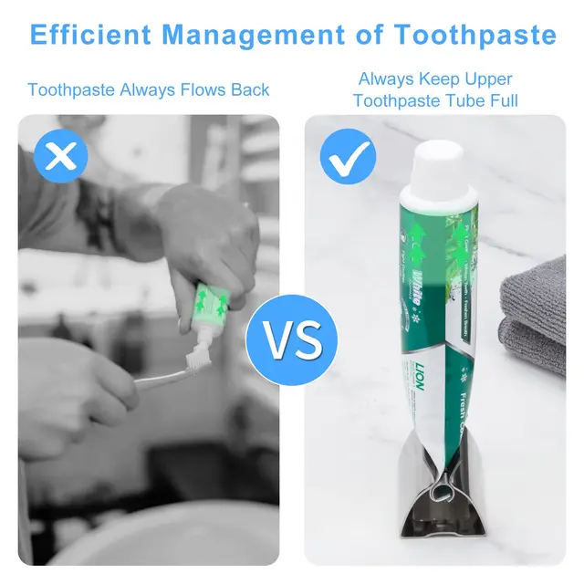 1pc Home Dentifricio Spremiagrumi Dispenser di dentifricio in acciaio inossidabile Semplice e pratico Contrasta una fine per rifiuti Accessori per il bagno 4
