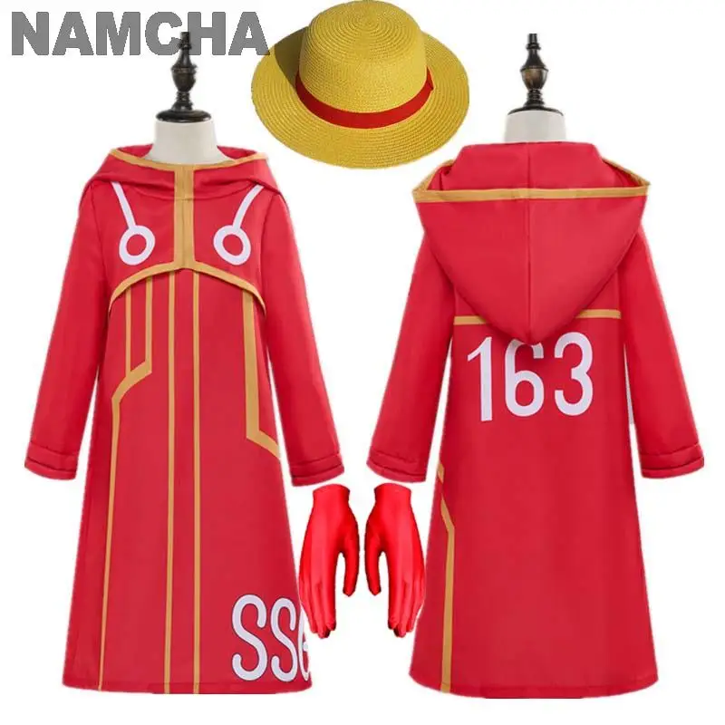 

Kid Egghead Monkey Luffy Cosplay Costume New Anime Turtle Island Performance Clothes Jacket Straw Hat Gloves Carnival Party Suit