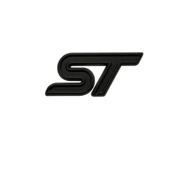 3D Metal ST Logo Car Steering Wheel Emblem Sticker Accessories (Full Black)
