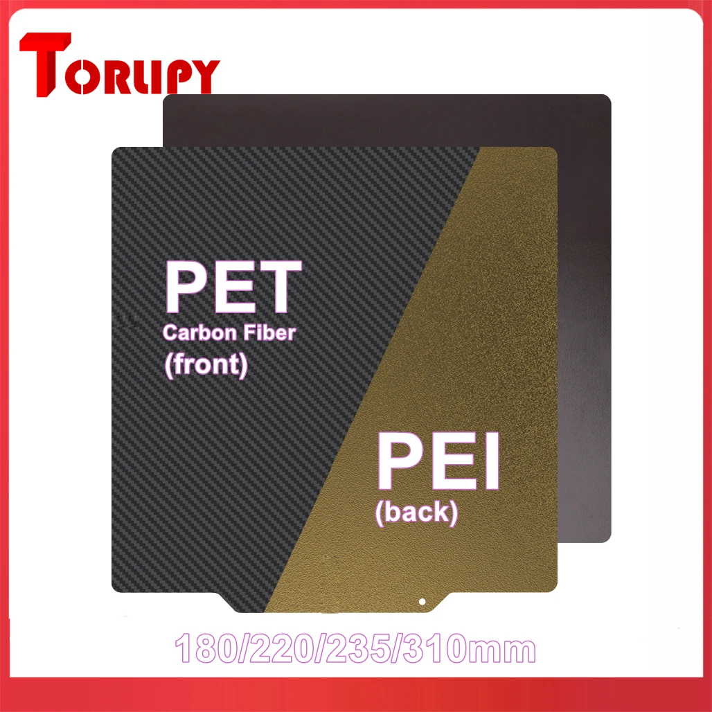 Newest Double Sided PEI Carbon Fiber Build Plate Surface Spring Steel With Flexible Magnetic Base For 3D Printer Bed Ender 3/5