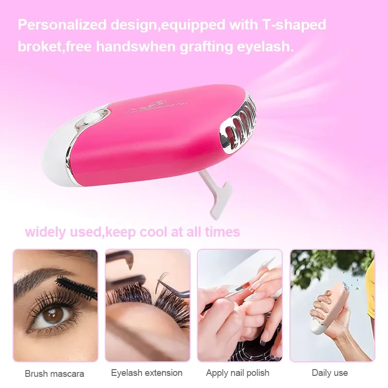 Mini Fan for Eyelash Extensions USB Rechargeable Air-Conditioning Quick-Drying Makeup Tool Eyelash Hair Dryer Accessory