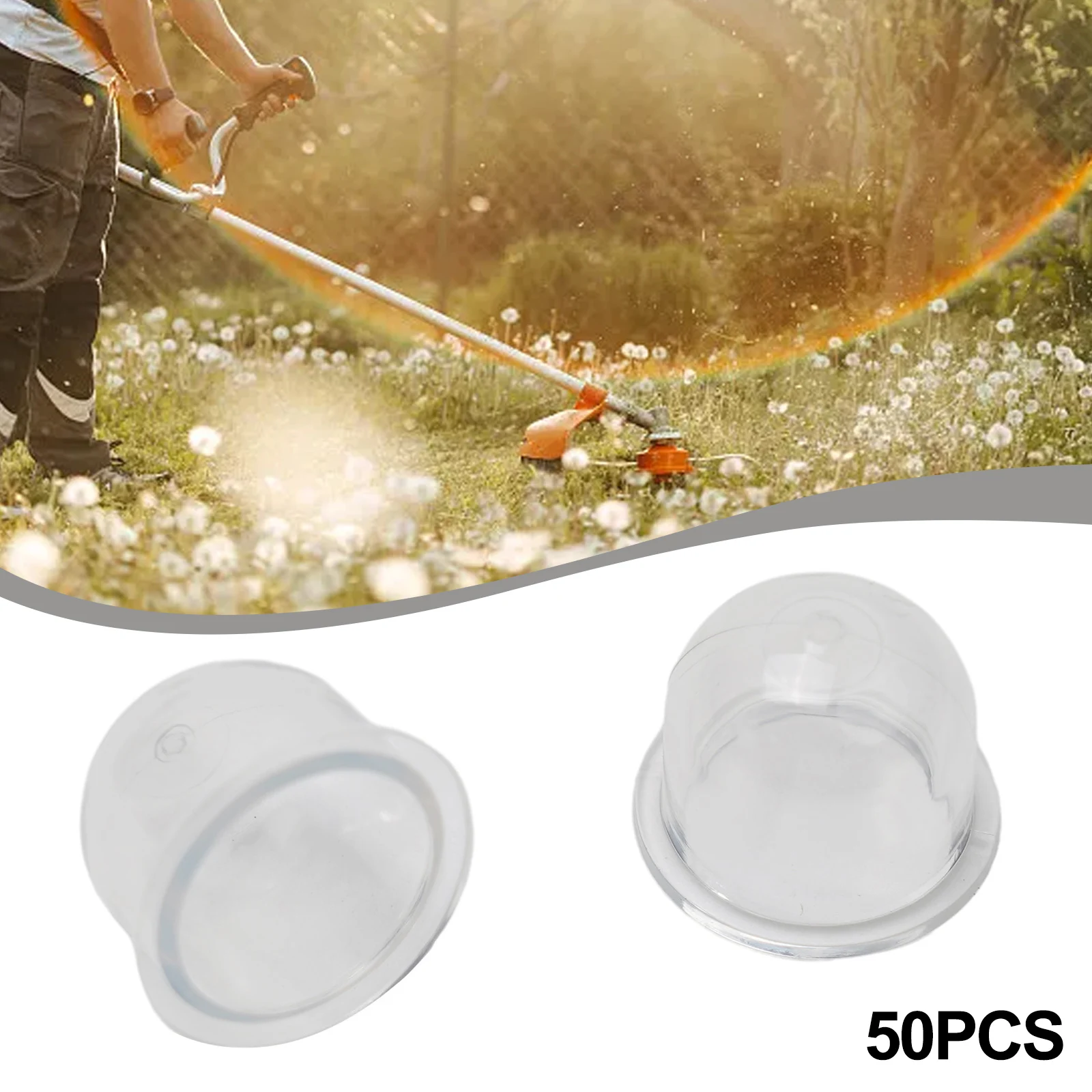 50pcs 19mm Fuel Pump Carburetor Primer Bulb For Chainsaws Blower Trimmer Brushcutter Transparent Primer Bulbs Garden Tool Parts
