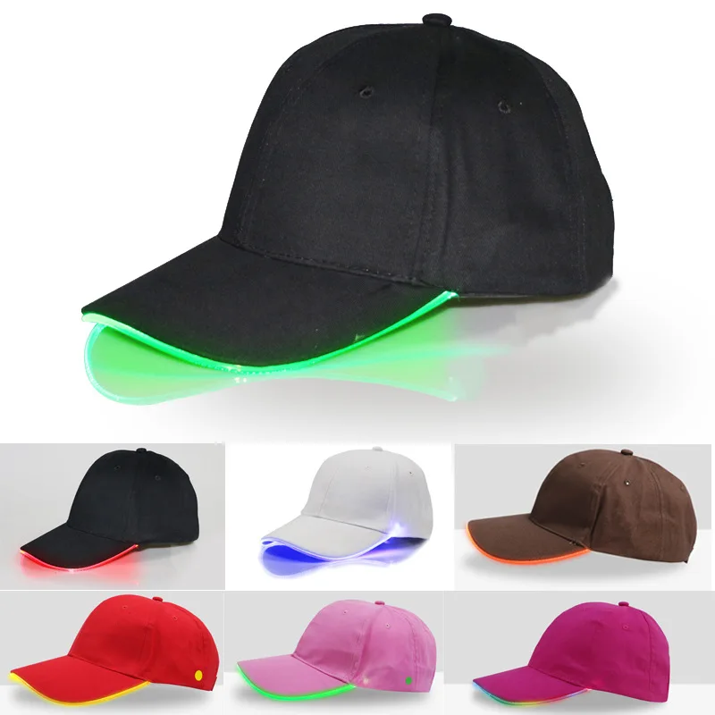 

Adjustable 2023 New Design LED Light Up Baseball Caps Glowing Adjustable Hats Perfect for Party Hip-hop Running and More
