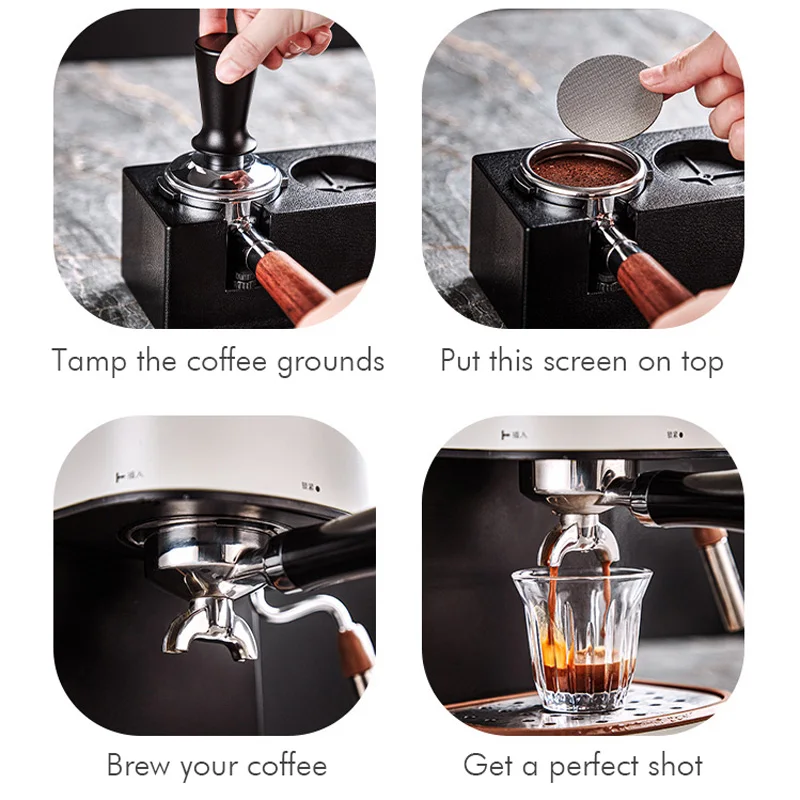 Schermo filtro caffè Schermo portafiltro in acciaio inossidabile Schermo filtro riutilizzabile Schermo a rete per macchina da caffè espresso 51/53.5/58.5 MM  15