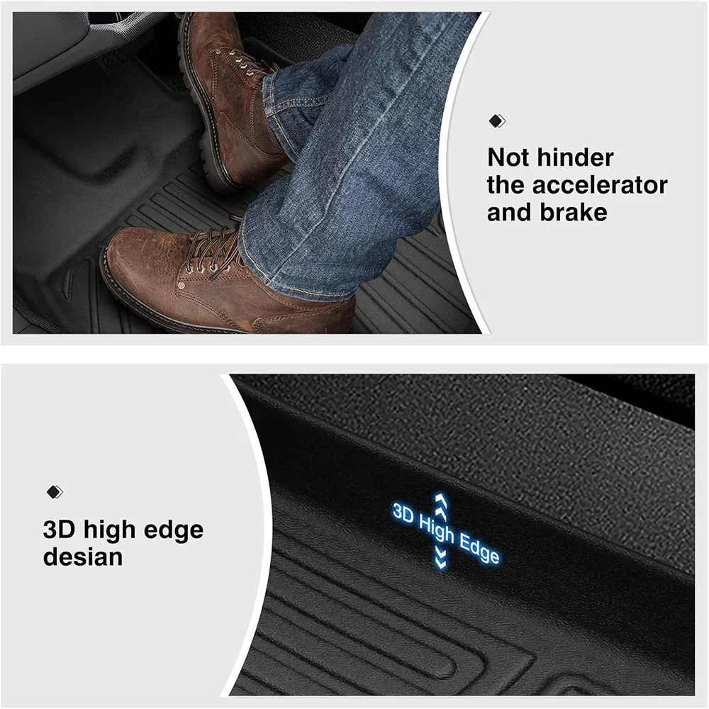 All Weather Floor Mats Cargo Liner for 2025 2026 Kia Sorento Hybrid TPE Car Trunk Mat with Backrest Pad PHEV & HEV