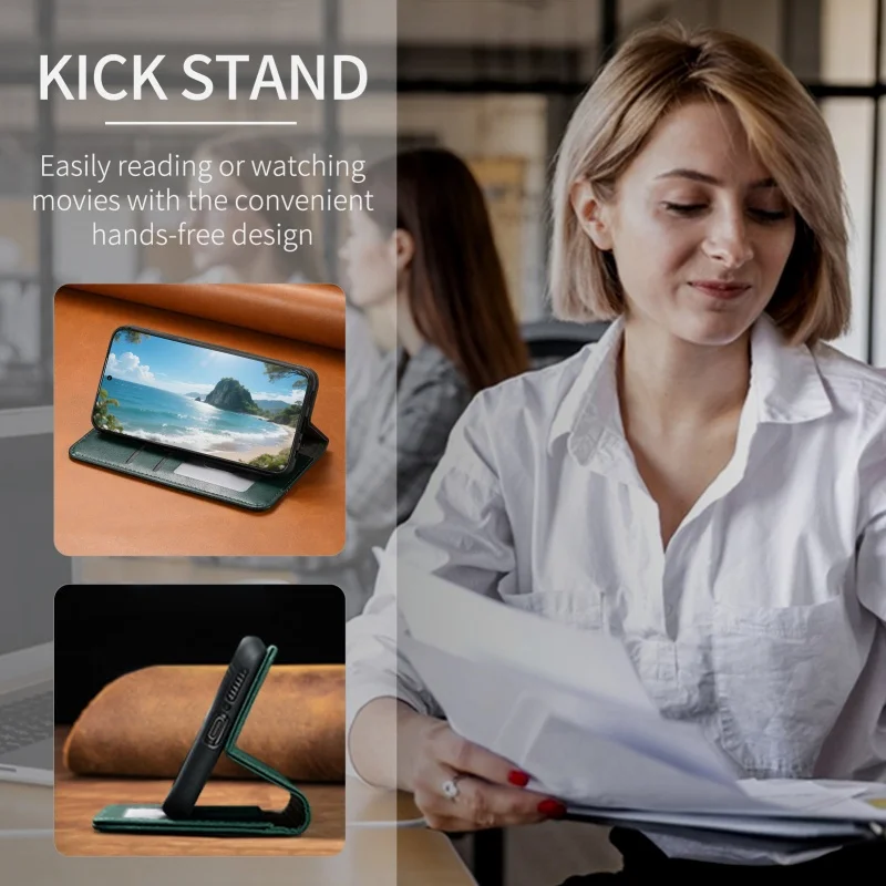 Magnetic Leather Wallet Card Phone Case with Stylish Design