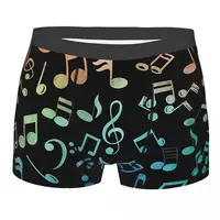 Watercolor Man's Boxer Briefs Music Notes Highly Breathable Underwear Top Quality Print Shorts Birthday Gifts 1