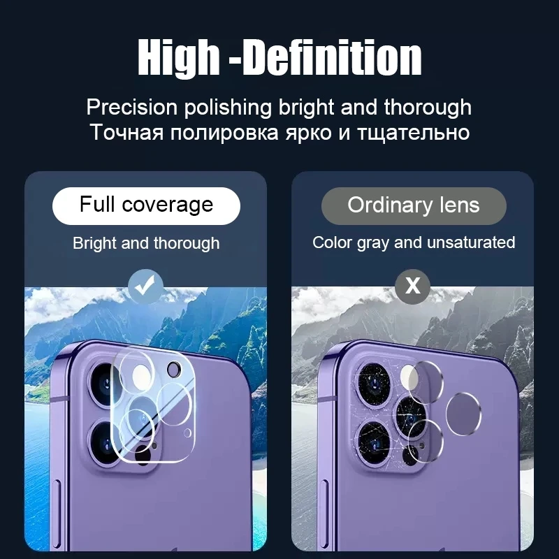 1-3Pcs Full Cover Camera Lens Protector for IPhone 12 13 Pro Max Mini Screen Protectors for IPhone 11 14 Pro Max X XR Xs Glass