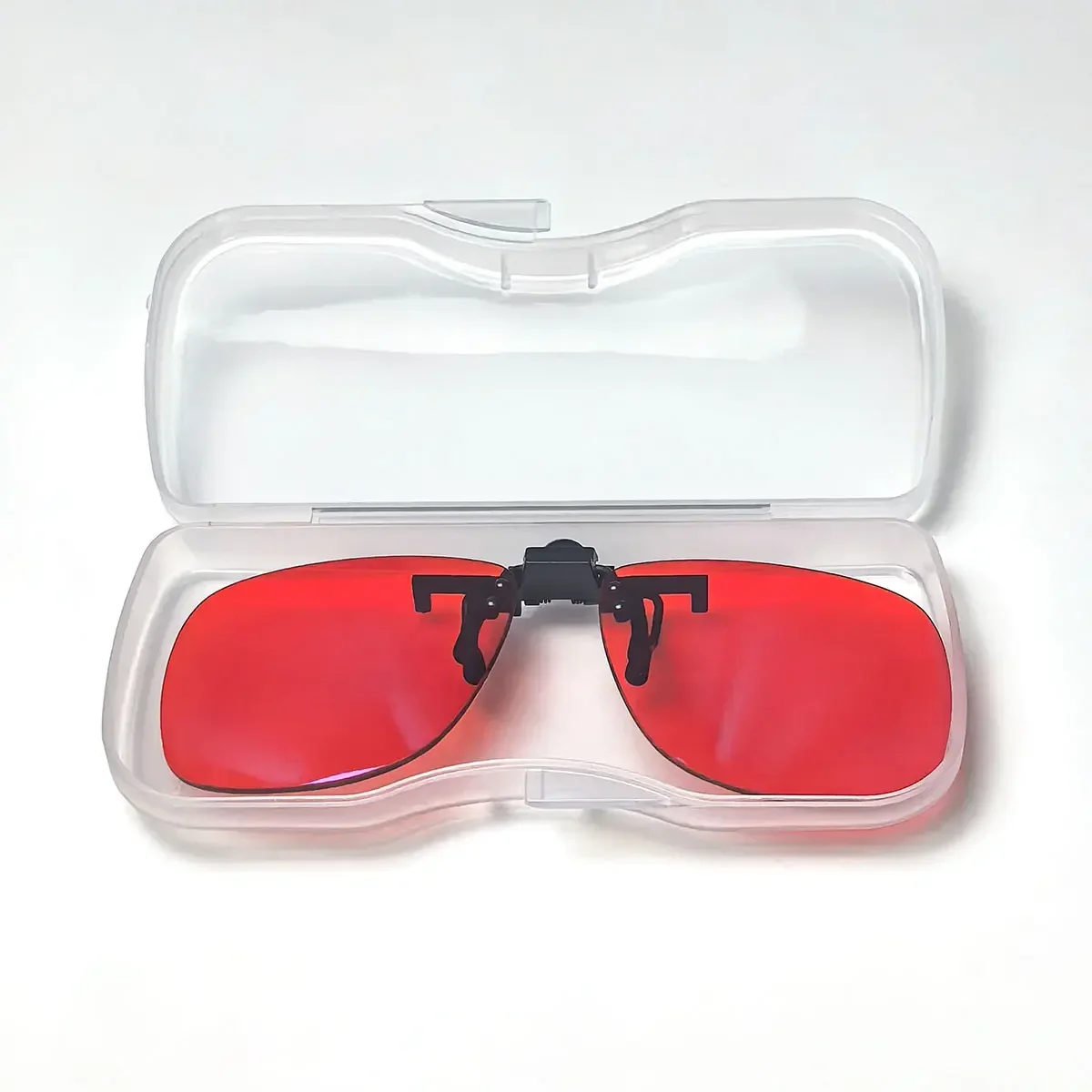 Enhanced Sleep-Optimized Polarized Clip-On Sunglasses - Large Square Shape with Orange and Yellow Lenses