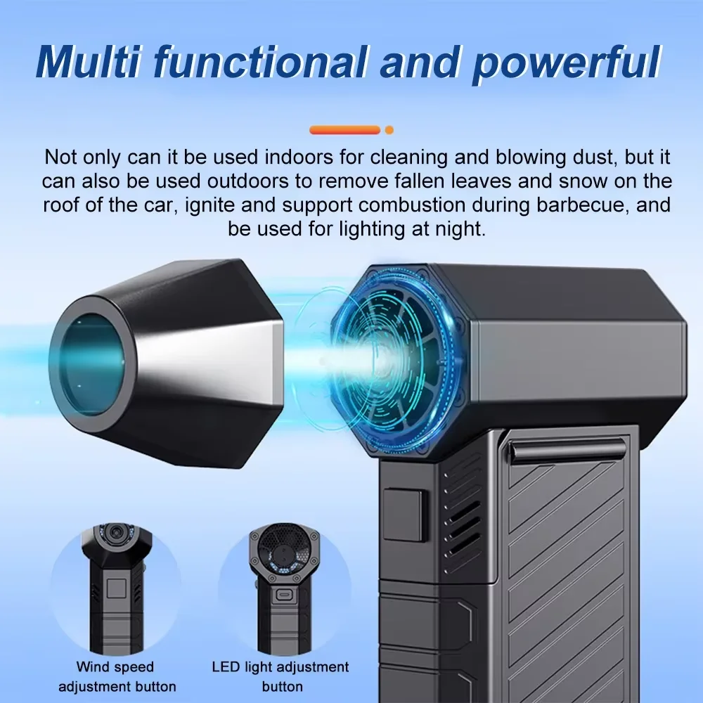 Caer New CL02 Mini Turbo Jet Fan LED Lighting 130000RPM Removable Air Blower 3 Gear Speed Versatile Outdoor Dust Blowing Toolkit 6