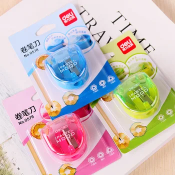 Deli Pencil Sharpener Single Hole Mini Sharpeners for Kids School Supplies Stationery Pencil Cutting Machine Pencil Sharpener 1