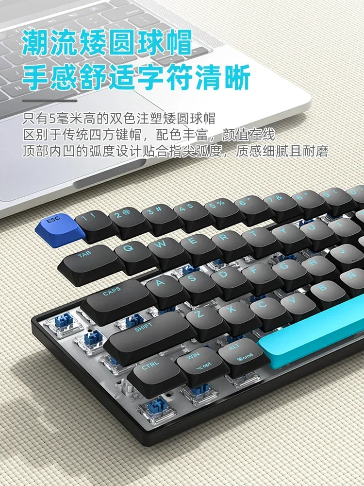 Xinmeng C68 기계식 키보드, 트라이 모드 무선 블루투스 USB 키보드, 경량 RGB, 사무실 게이머, E-스포츠 PC 게임 선물