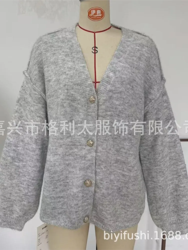 V-Neck Knitted Cardigan for Women