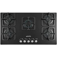 Gas Cooktop 36" 5-Burner Tempered Glass Stove Automatic Ignition Professional Grade Heating Black 1