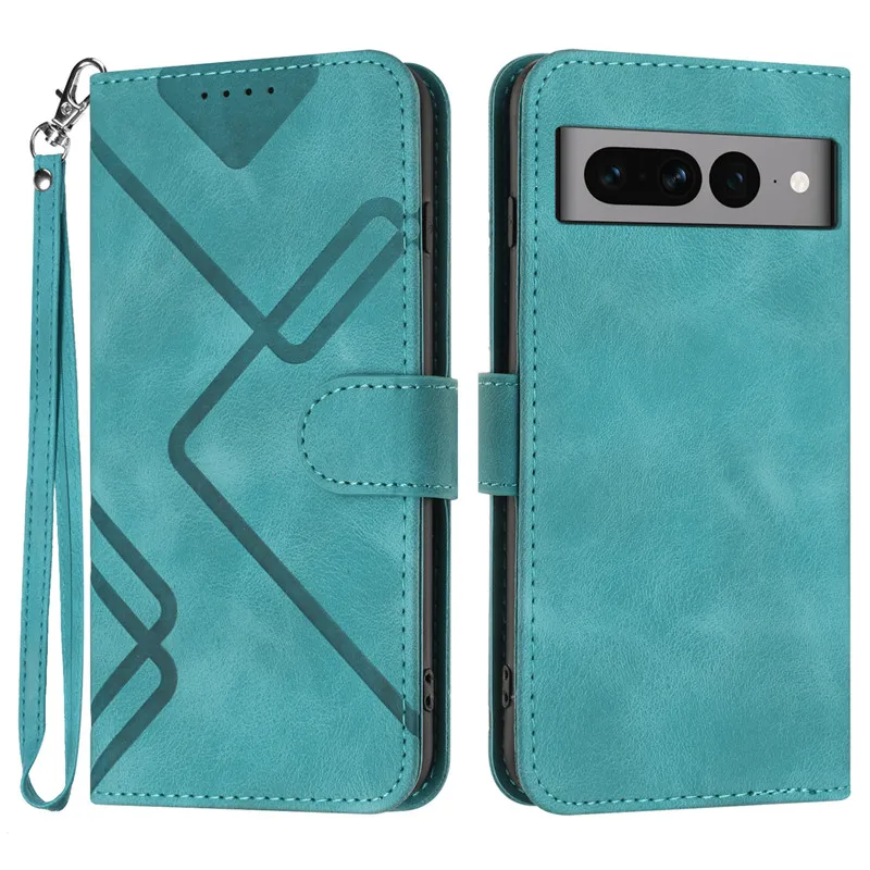 

Wallet Hand Rope Magnetic Flip Leather Case For Google Pixel 6A 7 Pro Card Slot Cover