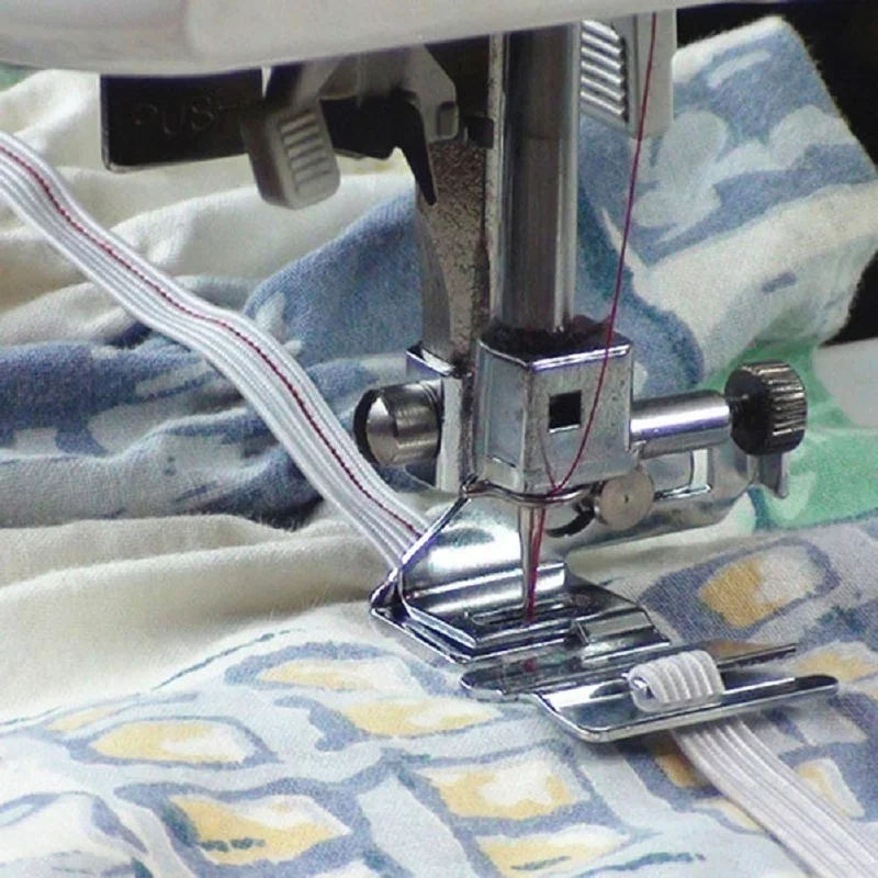 Domestic Sewing Machine Parts Foot Presser Foot Rolled Hem Feet Elastic Cord Band Fabric Stretch DIY Sewing Accessories
