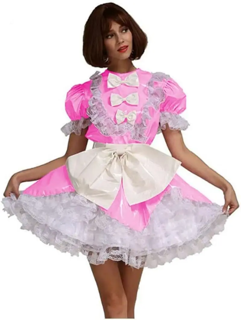 

Two Tone Patchwork Waist Large Bow Decoration with Lace Wrapping Around the Chest Multi-layer Lace Skirt Hem Sexy Girly Dress