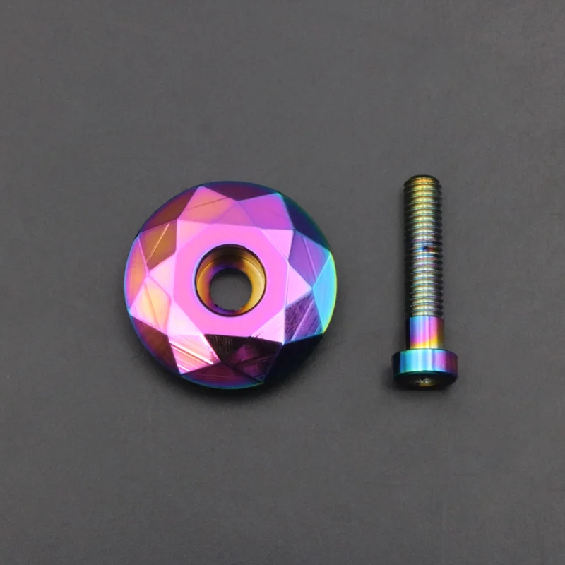Description Picture 4 of itemBicycle Stem Top Cap Aluminum Alloy Rainbow Color MTB Bike Stem Headset Cover Cycling Accessories For 28.6mm Fork Head Tube