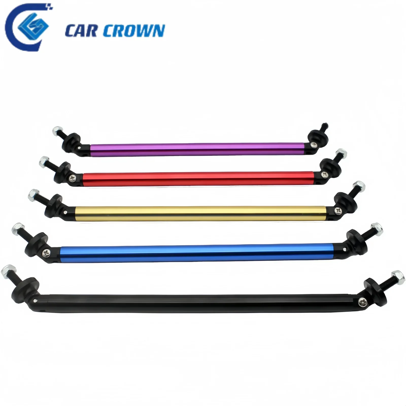 Universal Car Front Bumper Lip Protector Rods - Decorative Adjustable Support Bar Kit (2-Piece Set)