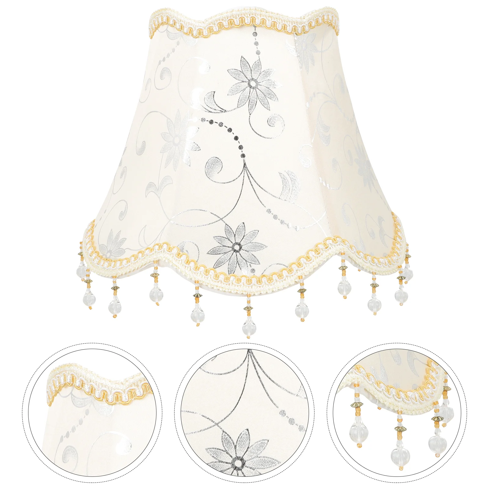

Scallop Dome Lamp Shade European Style Fabric Lamp Shade Clip On Bulb Chandelier Lamp Shade Barrel Fabric Lampshade Table Wall