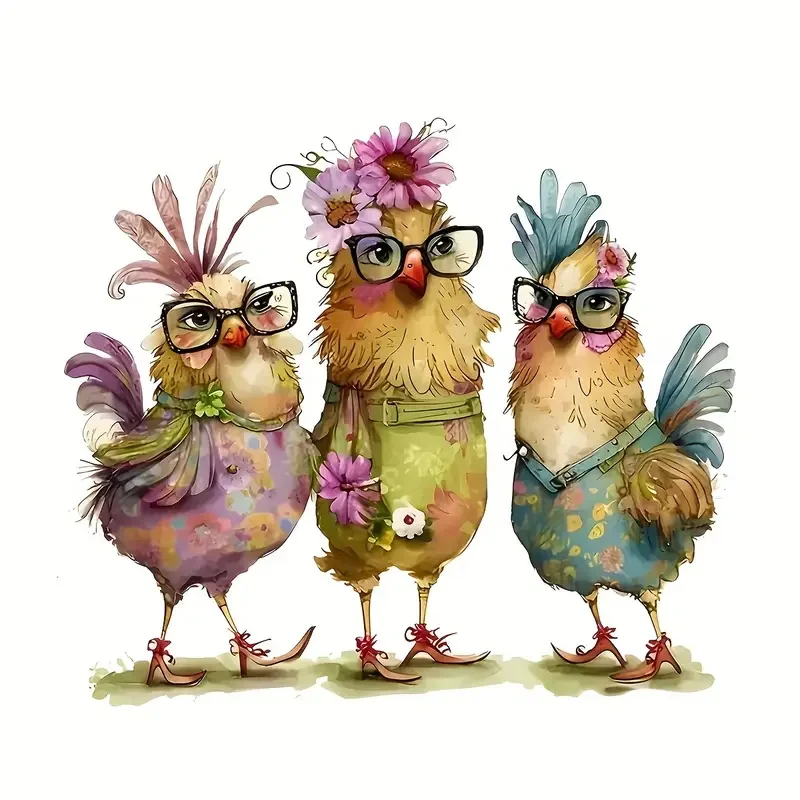 Creative Fun Cartoon Chicken Wall Stickers, Wallpaper, Decoration, Suitable for Bedroom, Living Room, Home Background,