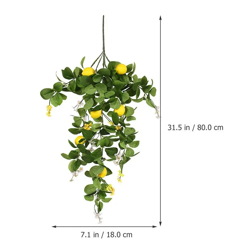 Lemon Artificial Fake Branch Tree Lemons Branches Fruit Faux Picks Decoration Decorflower Stems Yellow Greenery Bouquet Props images - 6