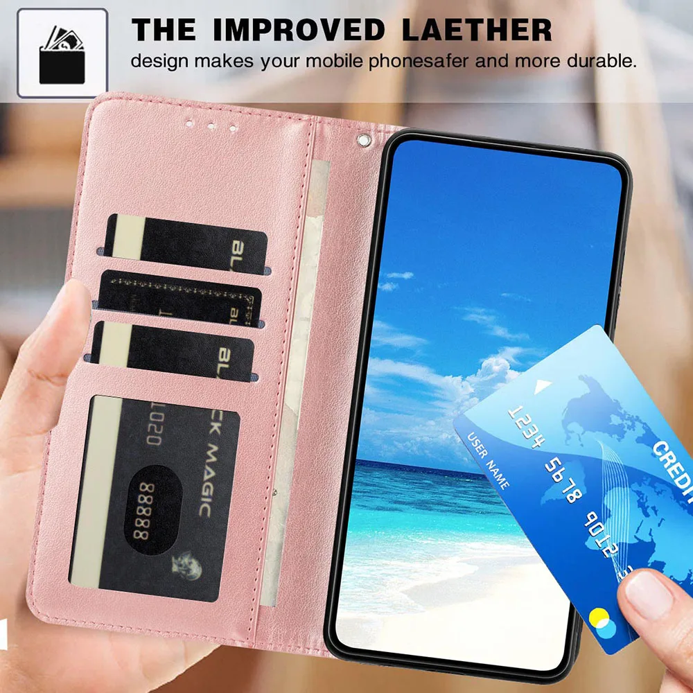 Leather Wallet Card Holder Flip Case - Stylish and Durable Phone Back Cover
