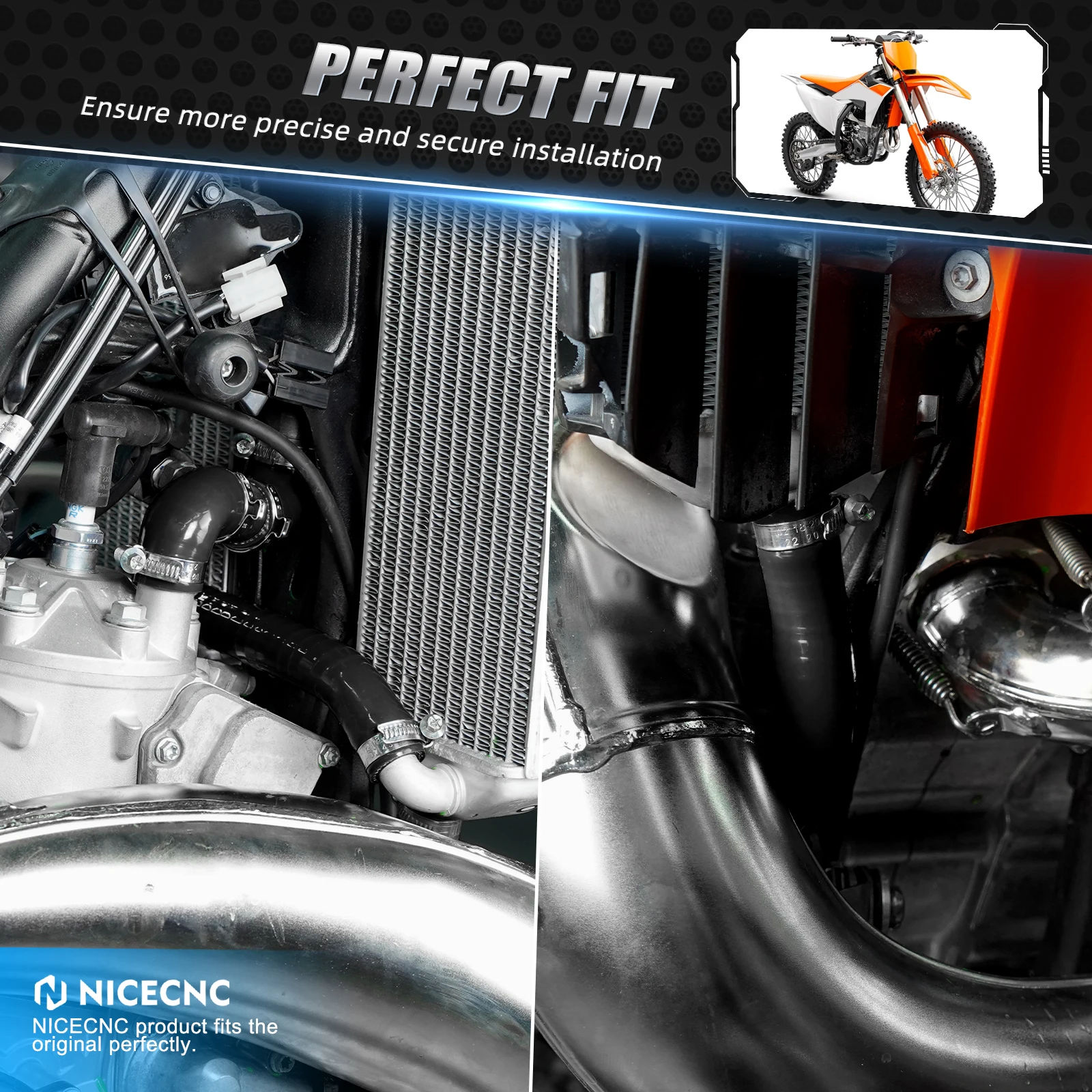 Für KTM 2024 EXC 300 Silikon Kühler Kühlmittel Schlauch Klemmen Kit EXC 250 XCW 300 XCW 250 2024 XC 300 XC 250 SX 250 300 2023-2024 – Detail 6