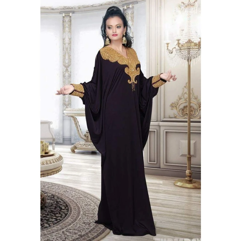 

Moroccan Dubai Kaftans Farasha Abaya Dress Very Fancy Long Gown Fashion Trends
