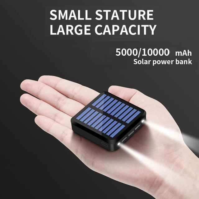 Banco de energía solar, Qi 10,000 mAh Cargador portátil Batería