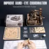 Robotime Marble Spaceport 3D Wooden Puzzle Motor driven Mechanical Model Kits With Balls Automatic  Manual Modle for Kids Adults 6