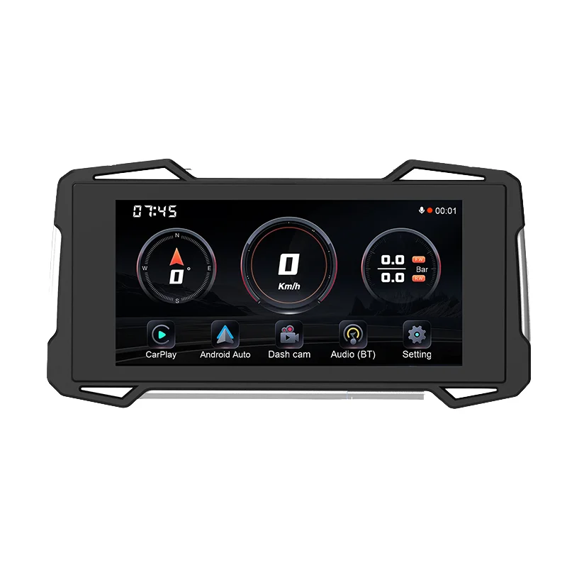 탈부착 가능 7.25인치 방수 무선 CarPlay 스크린 오토바이 GPS 네비게이션 TPMS 1080P 카메라 오토바이 네비게이션 어댑터