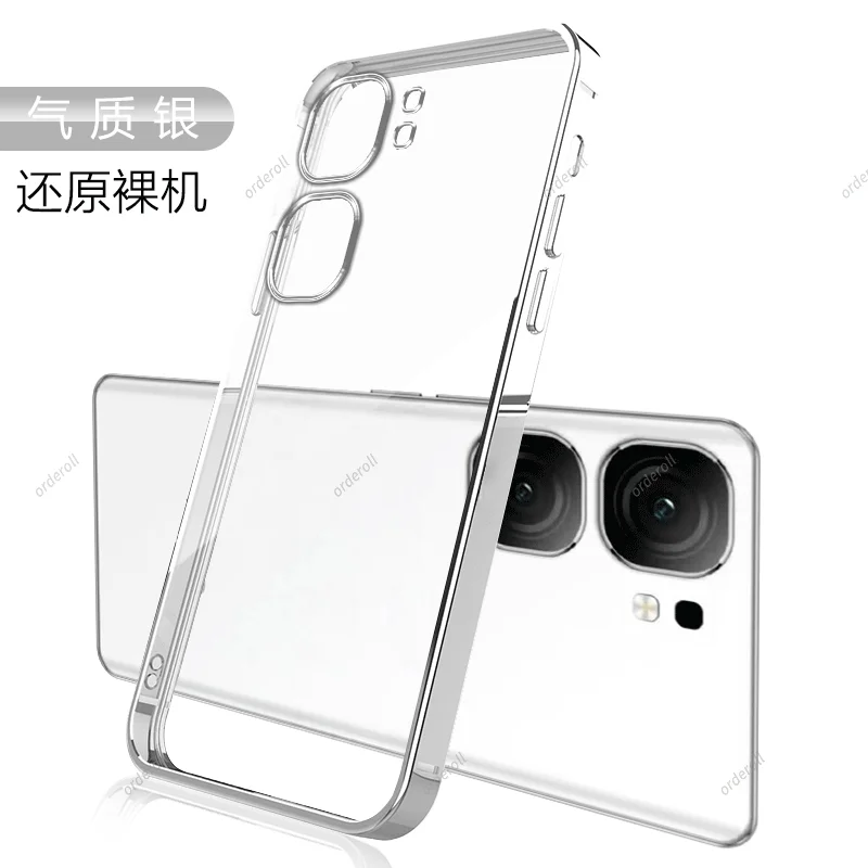 Luxury Electroplated Transparent Soft Silicone Back Cover with TPU Bumper