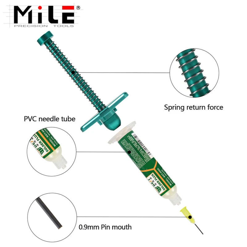 

BEST High Quality Aluminum Alloy Pipe Mate Syringe Flux Mat Solder Paste Amplifier Welding Oil Needle Tube Pusher