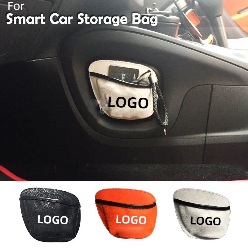 

Для Smart 453 Fortwo Forfour новая сумка для хранения в автомобиле, карманная блестящая сушеная карточка, кожаная сумка в сетку