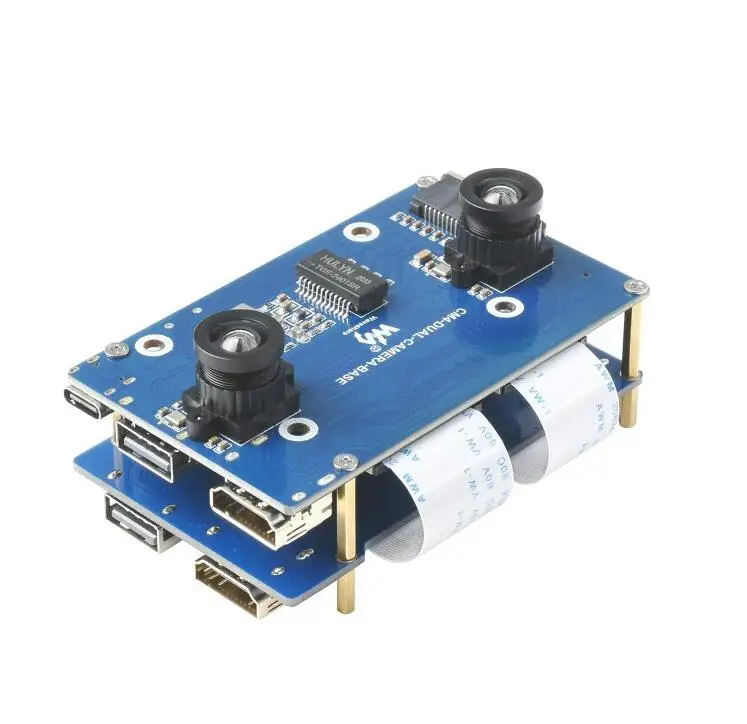 

Бинокулярная основная плата камеры, разработанная для компьютера Raspberry Pi Модуль 4, дополнительный расширитель интерфейса