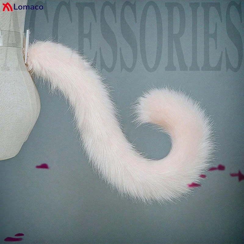 Plush Cat Tail Kawaii Women Cosplay Props Cute Animal Rainbow Faux Fur Fox Tail JK Girls Party Halloween Role Play Accessories cosplay accessories