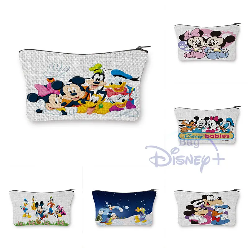 

Disney Mickey Mouse Cosmetic Bags Clutch Cute Women Makeup Bag Toiletry Cartoon Pencil Box Child Stationery Trendy Beauty Case