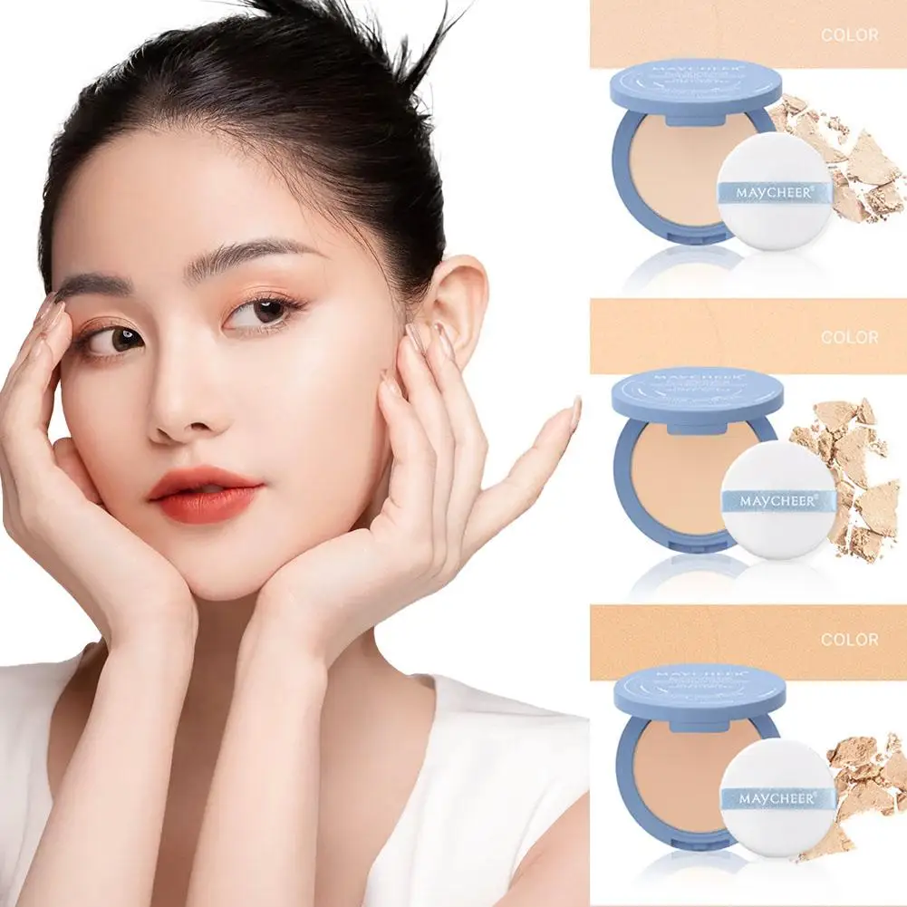 Silk Soft Mist Powder Cake Long-lasting Waterproof Lady Sace Control Press Face Powder Smooth Oil Polvo Texture M1X3