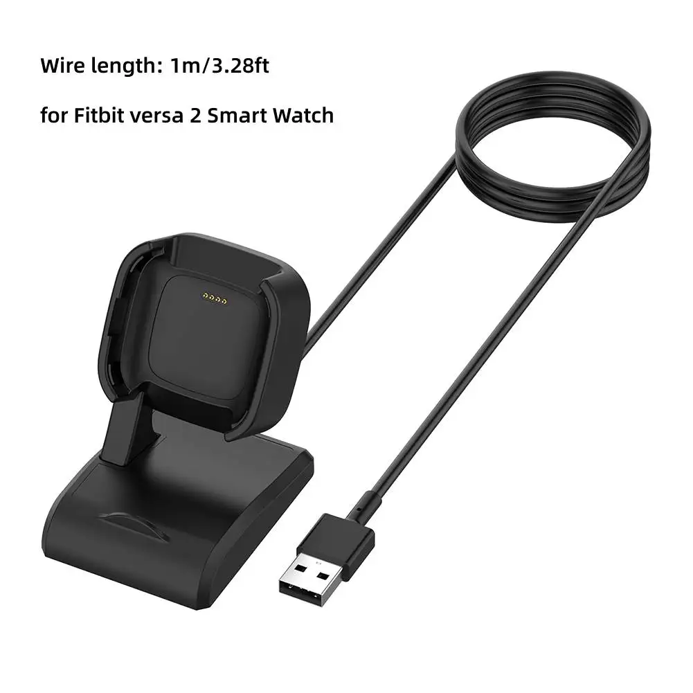 Sense Charging Cable Dock Station Smart Bracelet Replacement Charging Cable Portable USB Charger for Fitbit Versa 3/Fitbit 