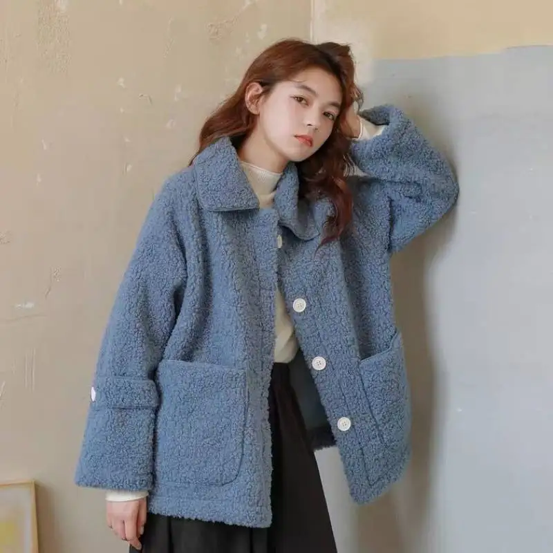 

Fall Clothes for Women Coats and Jackets Casacos De Inverno Faux Rabbit Fur Autumn and Winter Keep Warm Belted Lady Cloak