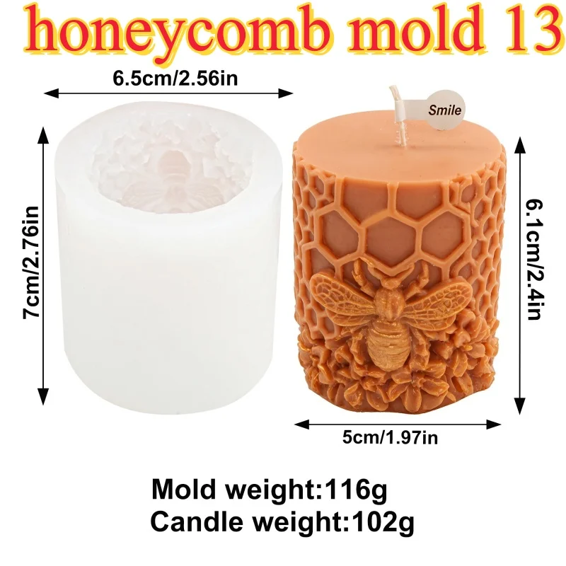Honeycomb Beeswax Silicone Mold for Candle and Foundation Crafting