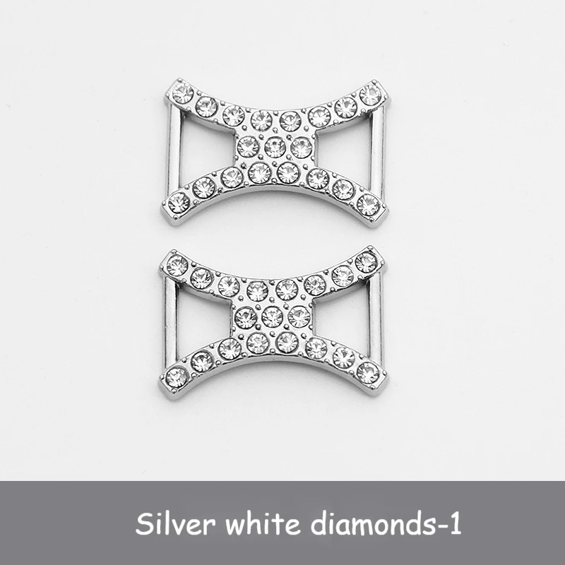 Luxury Rhinestone Shoe Charm Accessories - Metal Buckle and Lock