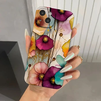 Custodia protettiva per telefono in TPU morbido con motivo floreale vintage per iPhone 17 16 Pro Max 15 14 13 12 11 7 8 16 Plus 16E 17 Air Cases Cover