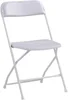NEW 10 Pack White Plastic Folding Chair, Indoor Outdoor Portable Stackable Commercial Seat with Steel Frame 350lb. Capacity 5
