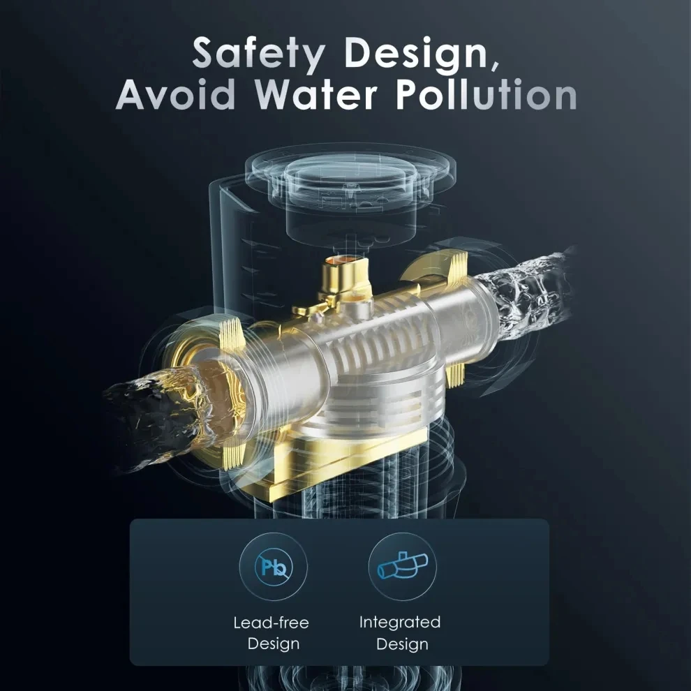 Vortopt Whole House Water Filter-Spin Down Sediment Filter,Automatic Backwash System, Upgraded Cleaning Brushes, 40&mu;m Filtration