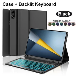 Bluetooth Wireless Tablet Stand Case - Protective Smart Folio Cover in Sleek Design for Portuguese keyboard (Black A Backlit)